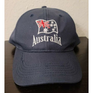 Australia Cap Hat Blue Joey Roo Adjustable Strap One Size Fits All Polyester